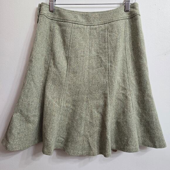 Ann Taylor Y2K Academia Equestrian English Countryside Wool Blend Tweed Skirt 8P - Picture 5 of 12